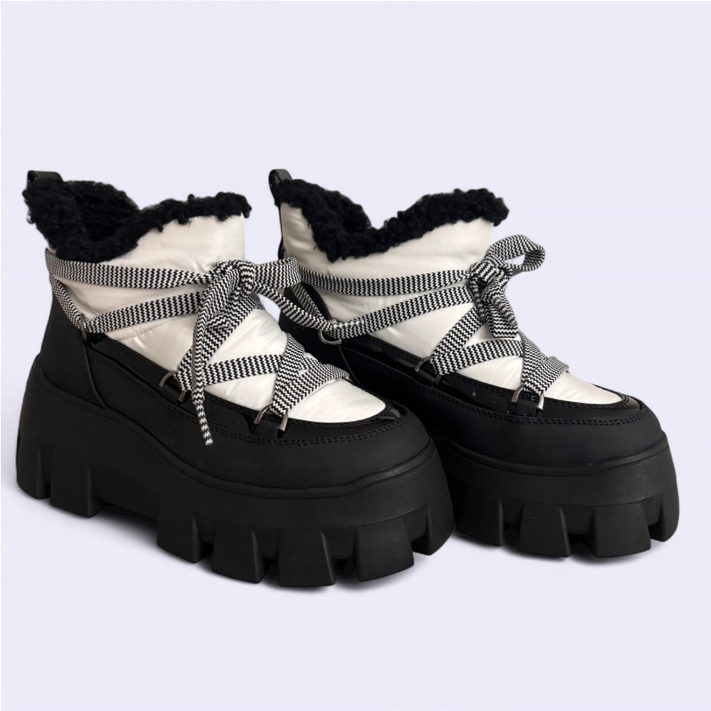 Sam Edelman Black and White Winter Boots